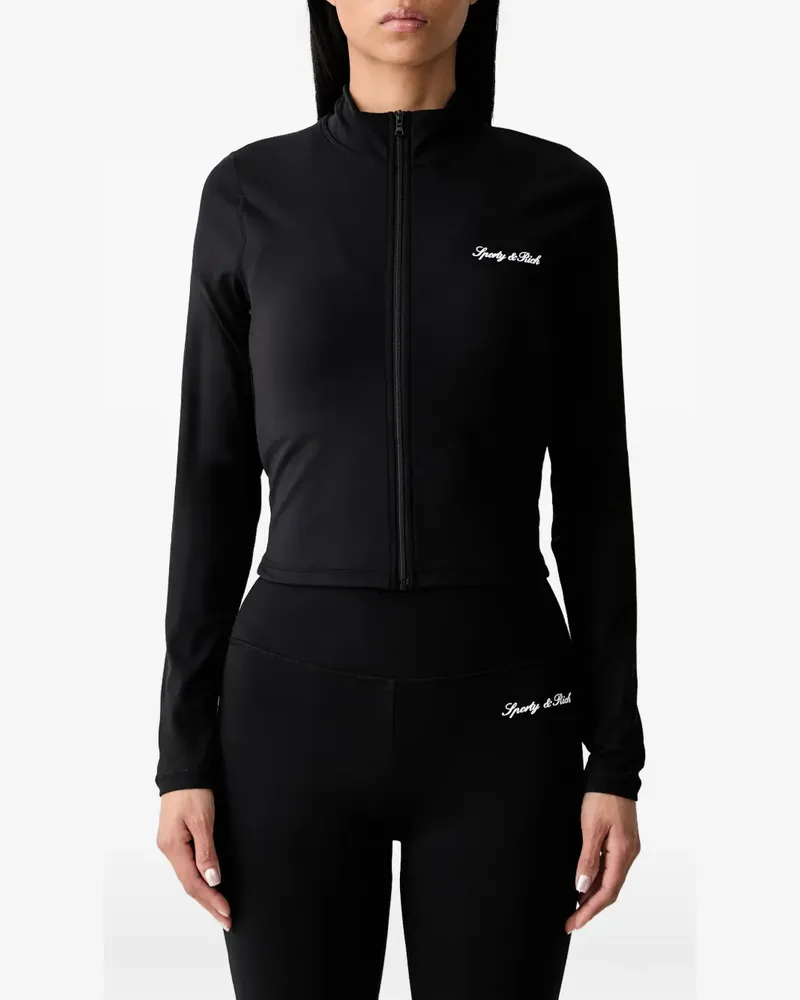 SPORTY & RICH Sweatshirt mit Reißverschluss - Schwarz Schwarz