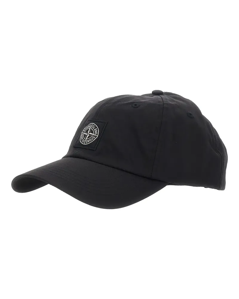 Stone Island logo-patch baseball cap - Schwarz Schwarz