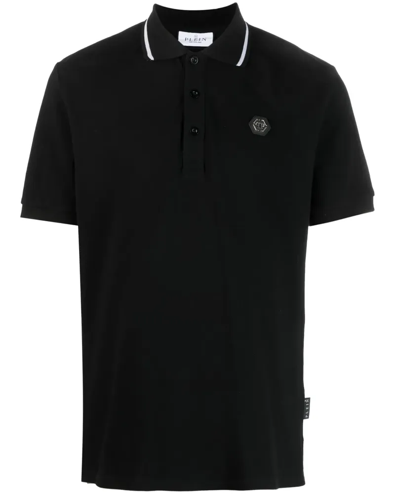 Philipp Plein Poloshirt mit Totenkopfmuster - Schwarz Schwarz