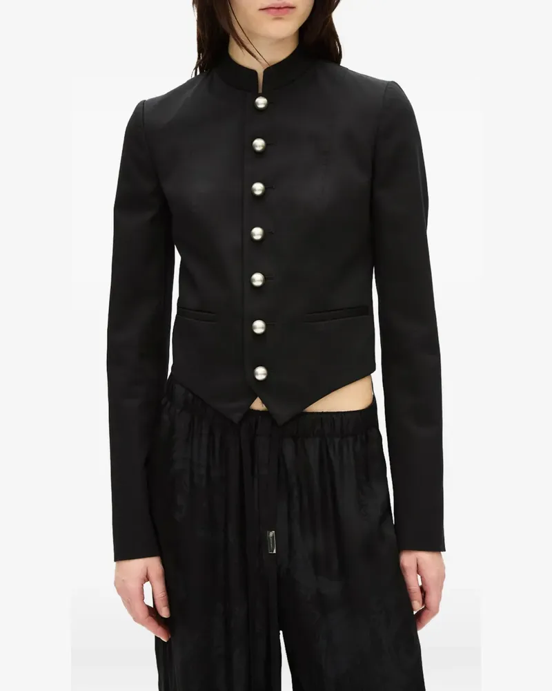 Ann Demeulemeester Bab stand-collar button-up jacket - Schwarz Schwarz