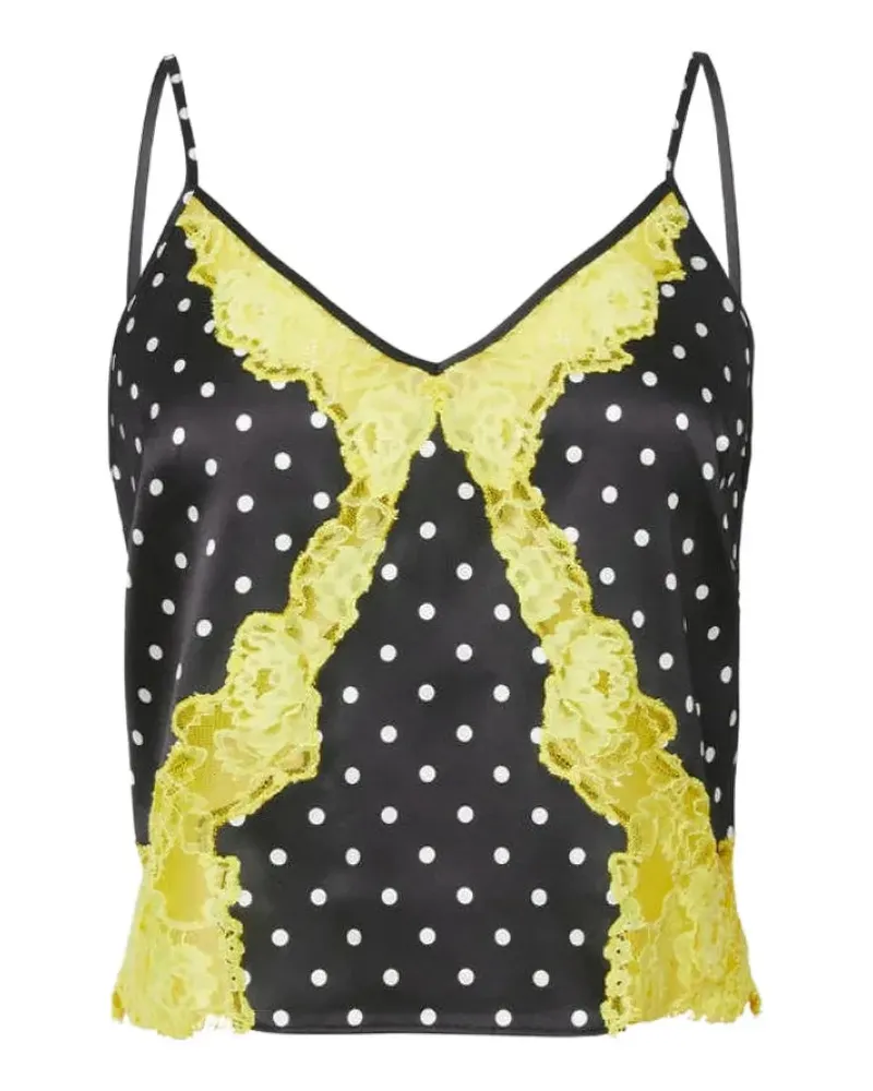 Fleur Du Mal Juliet polka-dot lace-trim top - Schwarz Schwarz