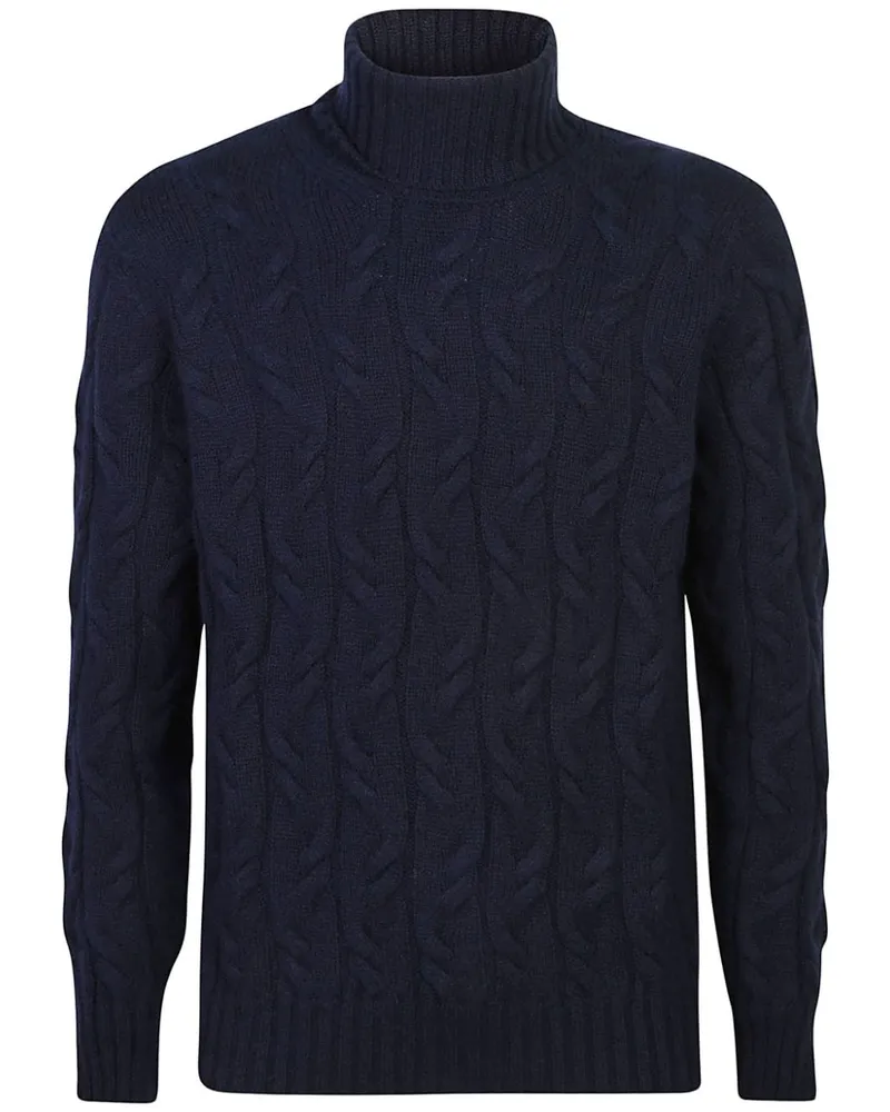 Drumohr  Klassischer Kaschmirpullover - Blau Blau