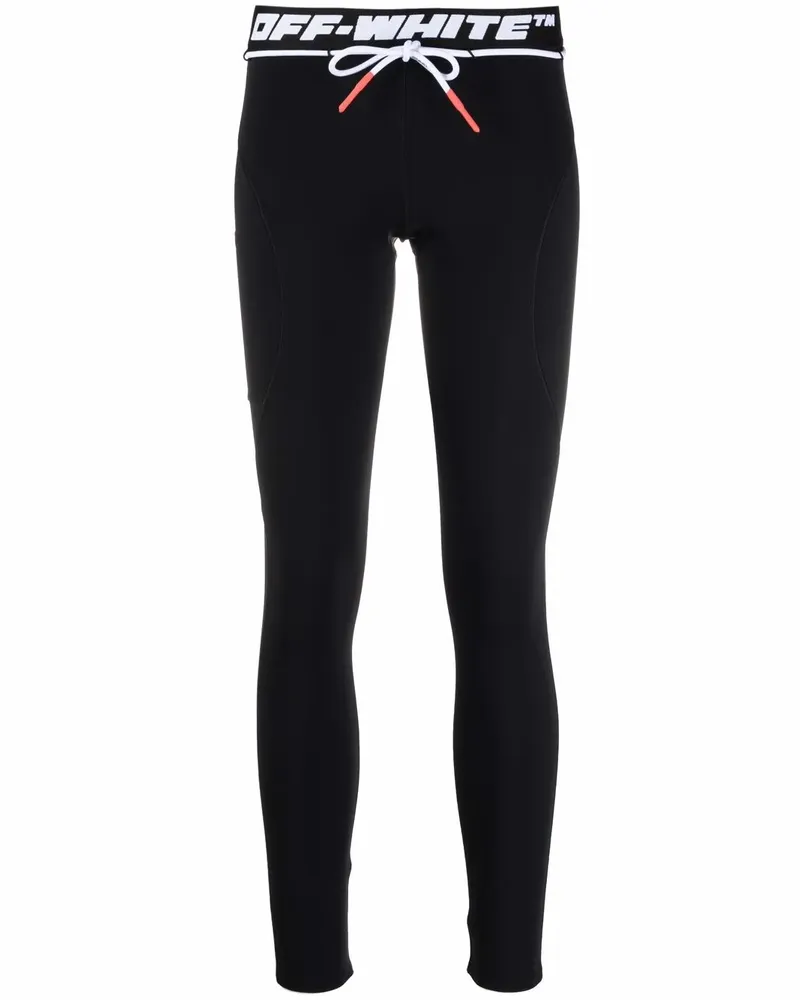 OFF-WHITE Performance-Leggings mit Logo - Schwarz Schwarz