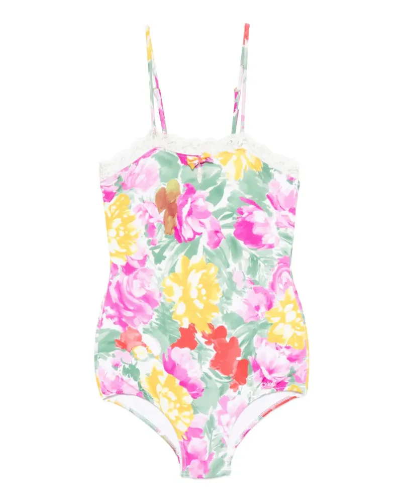 Chloé Badeanzug mit Blumen-Print - Rosa Rosa