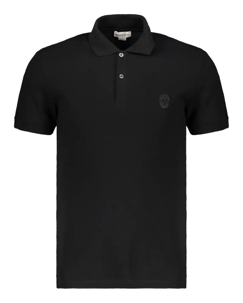 Alexander McQueen ribbed cotton polo shirt - Schwarz Schwarz