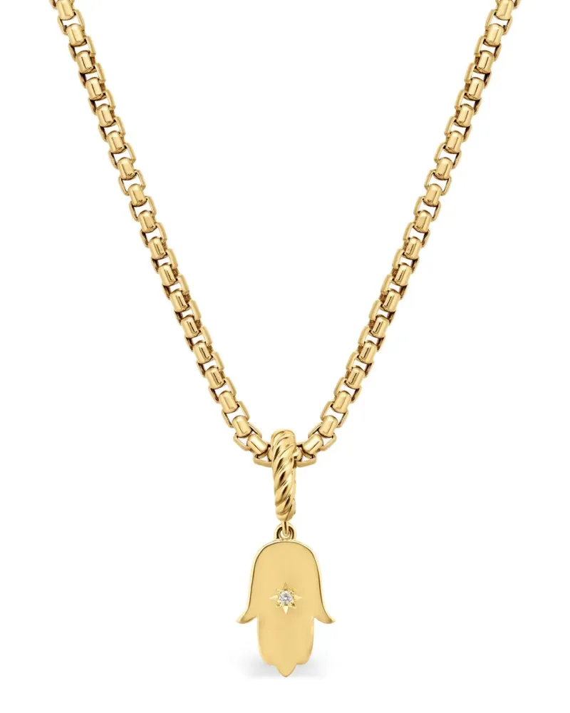 David Yurman 18kt Hamsa Gelbgoldamulett mit Diamanten (26mm Gold