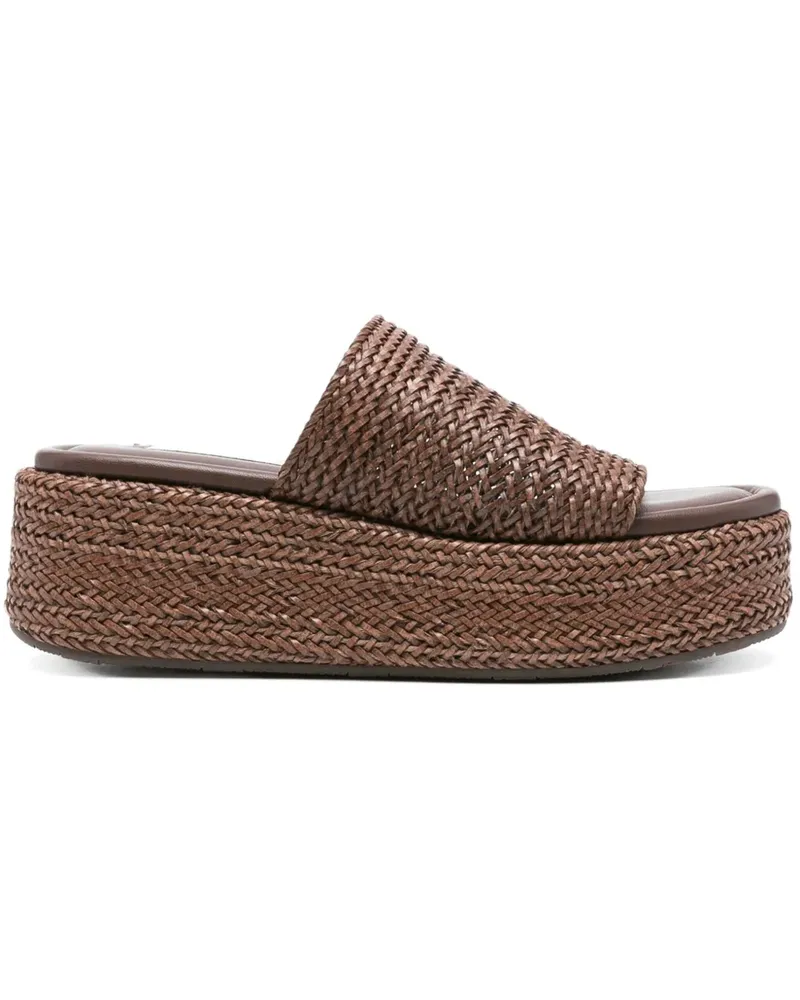 Casadei Gewebte Plateau-Sandalen - Braun Braun