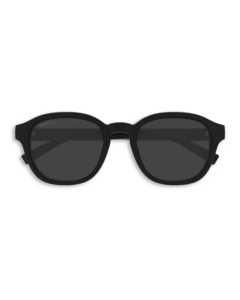 Gucci Sonnenbrille mit rundem Gestell - Schwarz Schwarz