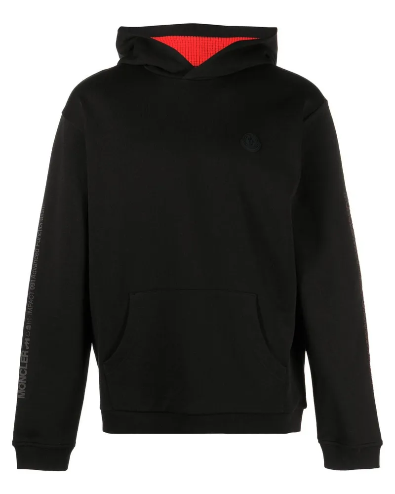 Moncler Hoodie mit Logo-Print Schwarz