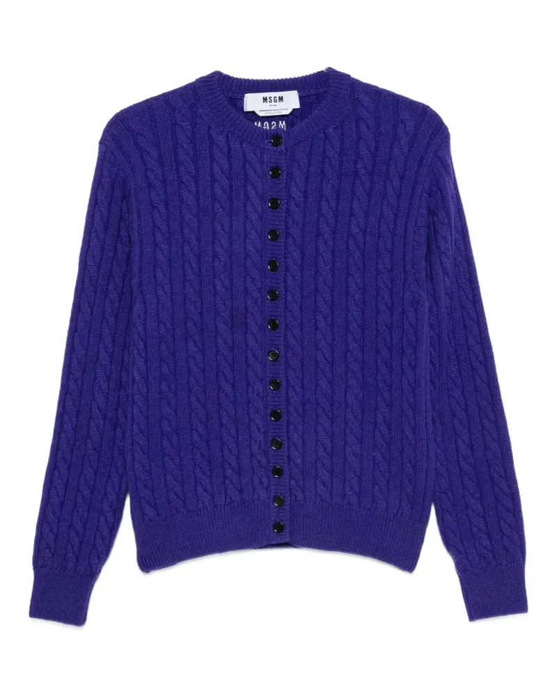 MSGM cable-knit button-front cardigan - Violett Violett