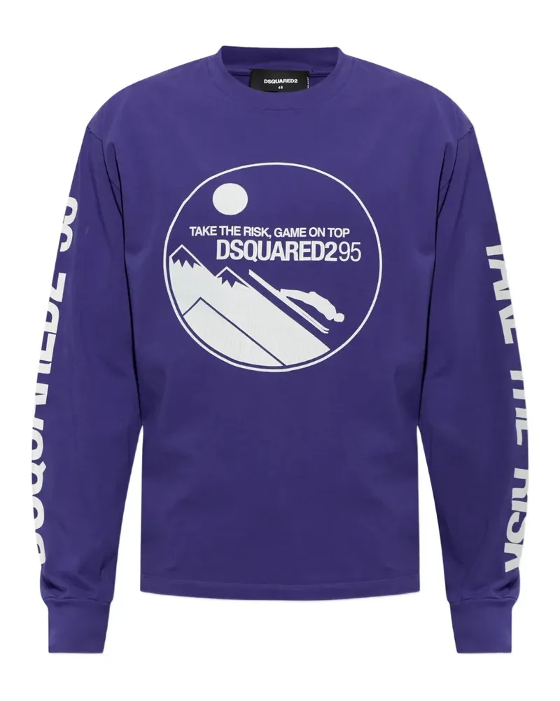 Dsquared2 Langarmshirt mit grafischem Print - Violett Violett