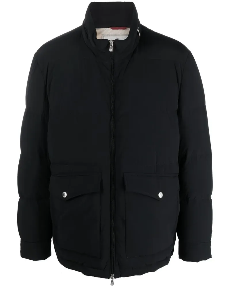 Brunello Cucinelli Gesteppte Daunenjacke - Schwarz Schwarz