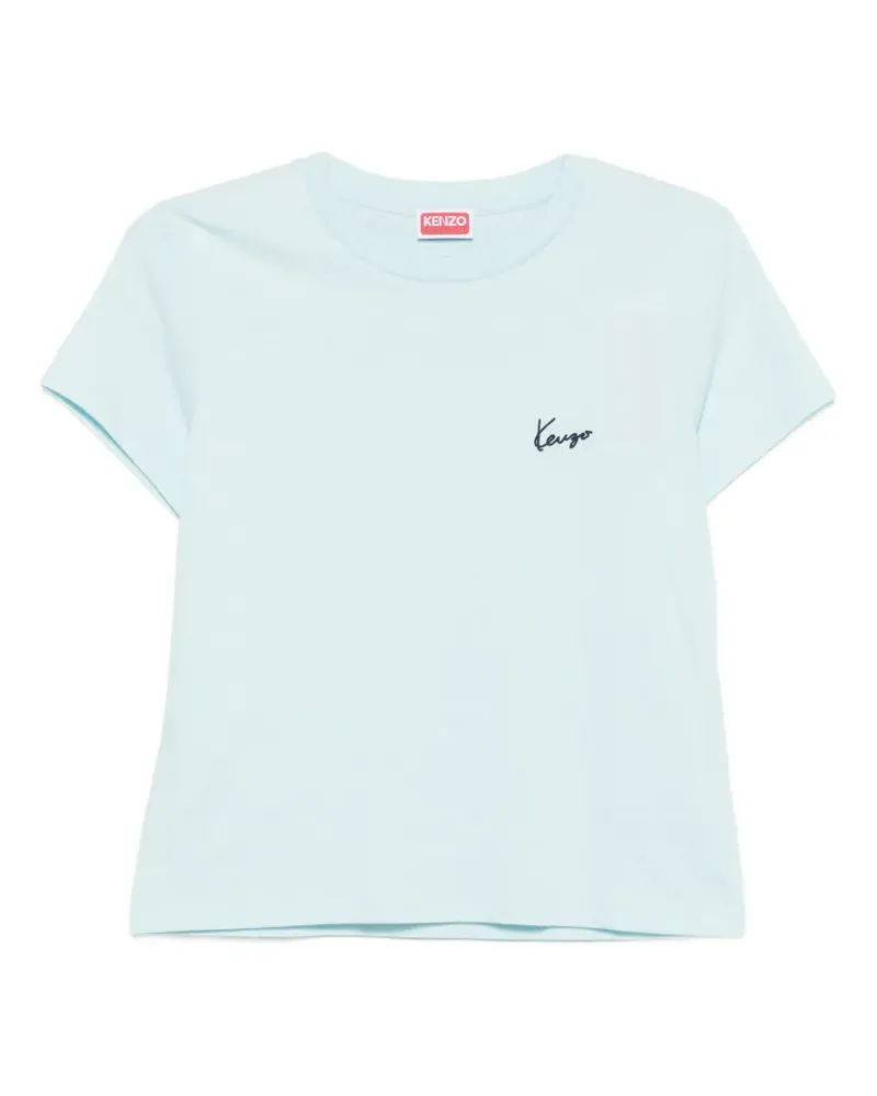 Kenzo logo-embroidered T-shirt - Blau Blau