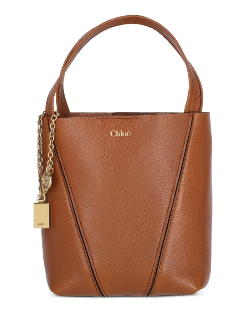 Chloé small  Spin charm-detai tote bag - Braun Braun