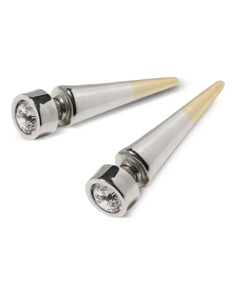 PANCONESI Spike Ohrringe mit Diamanté-Fassung - Silber Silber