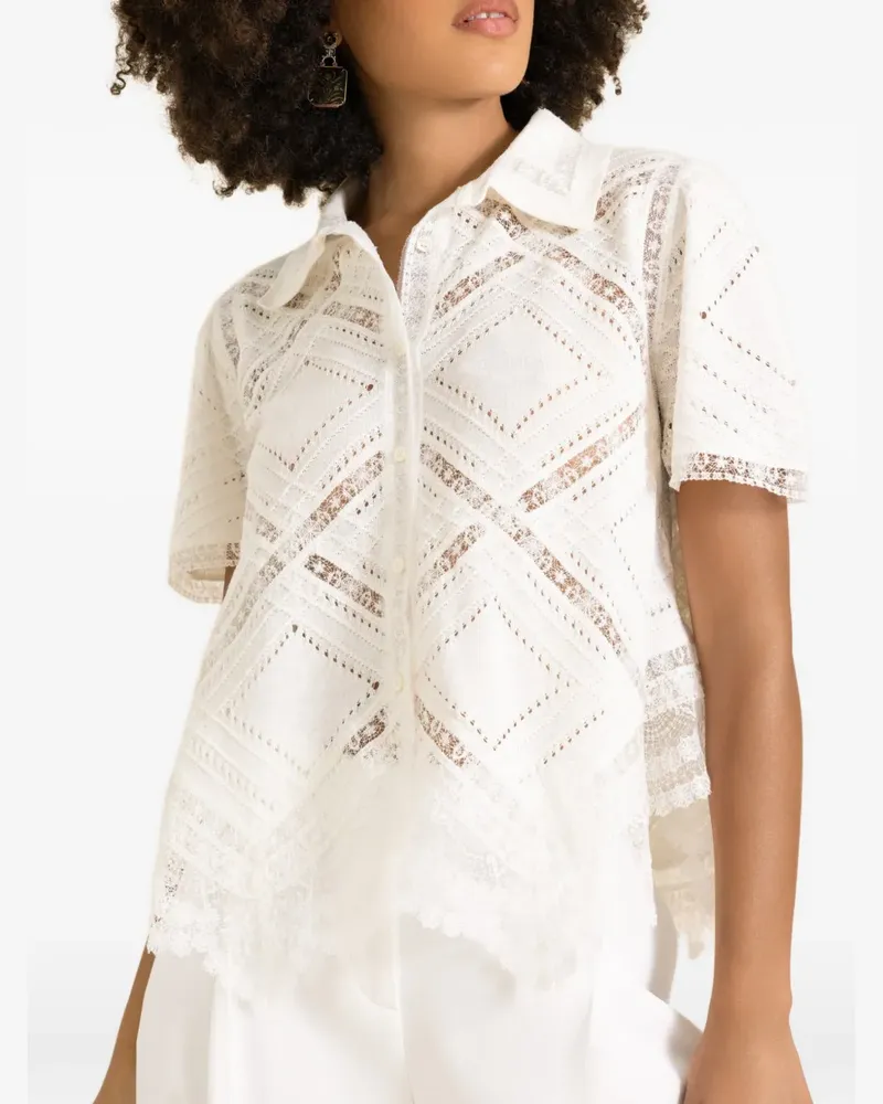 Ermanno Scervino lace-trim shirt - Weiß Weiß