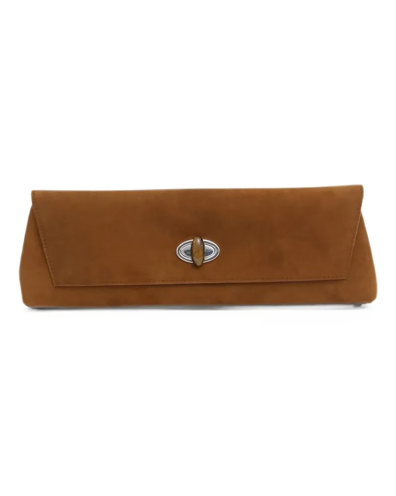 Christopher Esber Buki stone-turnlock clutch - Braun Braun