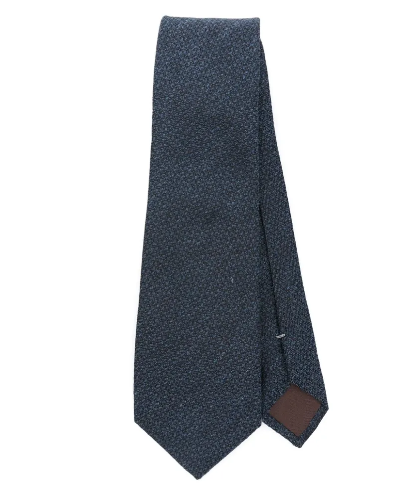 Canali Texturierte Krawatte - Blau Blau