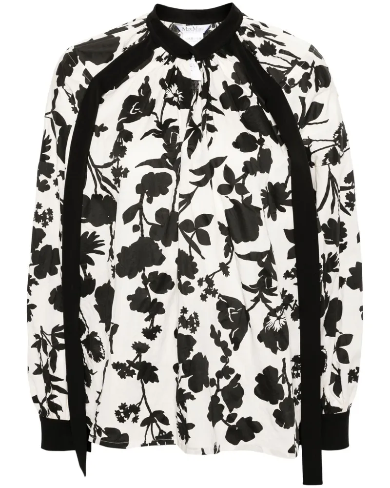 Max Mara Gaetana Bluse mit Blumen-Print - Weiß Weiß