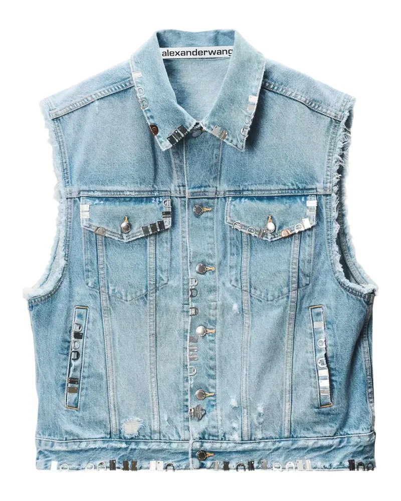 Alexander Wang Oversized-Weste im Distressed-Look - Blau Blau