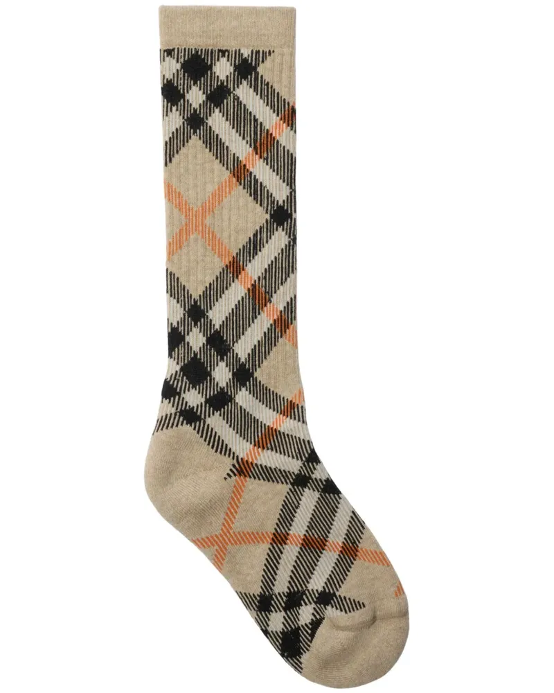 Burberry Socken mit Check-Print - Nude Nude