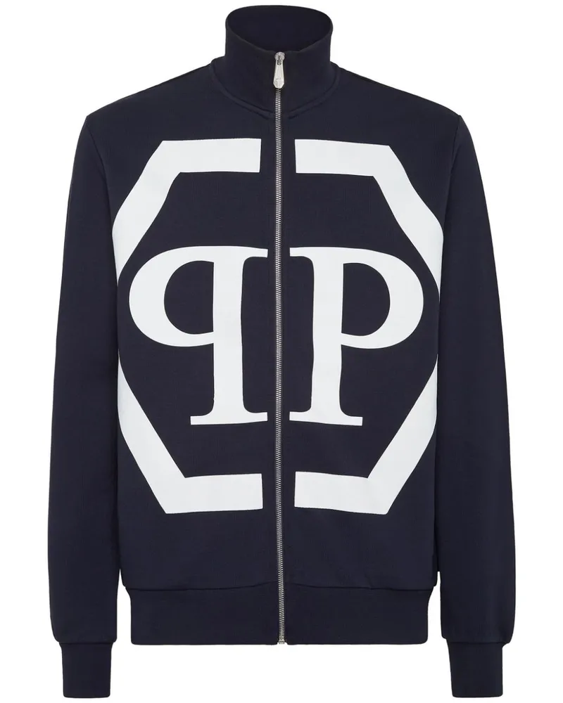 Philipp Plein Sweatshirt mit Hexagon-Print Blau