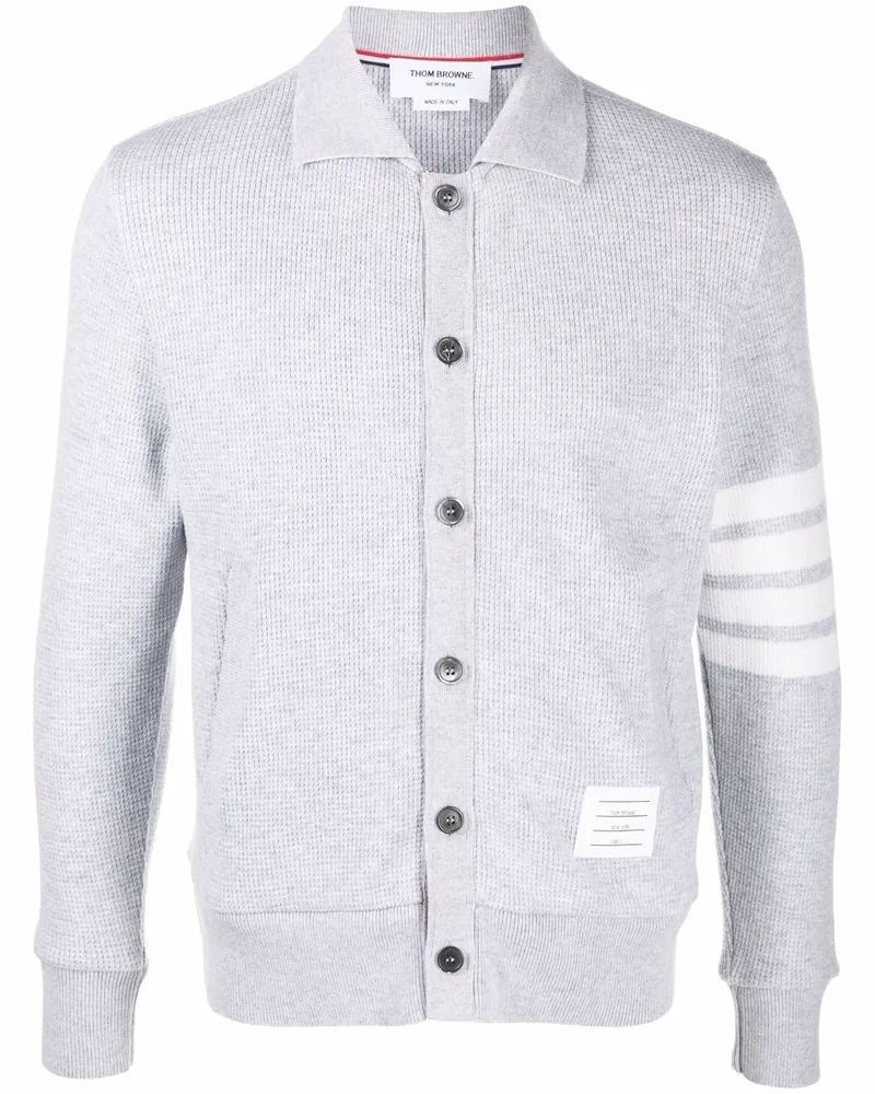 Thom Browne Cardigan mit Waffelstrick-Muster - Grau Grau