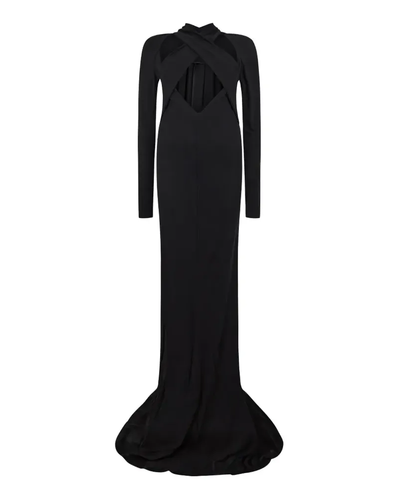 Alberta Ferretti Abendkleid mit Cut-Outs - Schwarz Schwarz