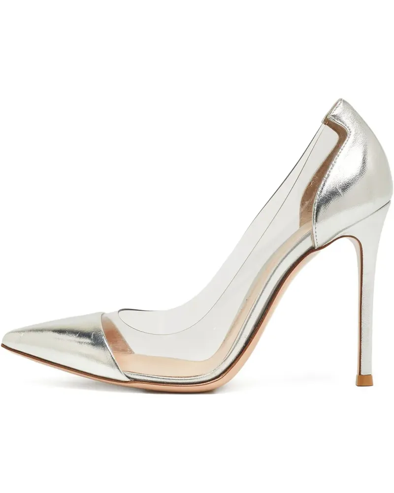 Gianvito Rossi Pre-owned Spitze Plexi Pumps im Metallic-Look 100mm - Silber Silber