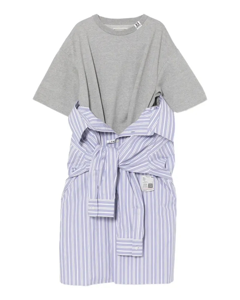 Molly Goddard Gestreiftes Midikleid - Grau Grau