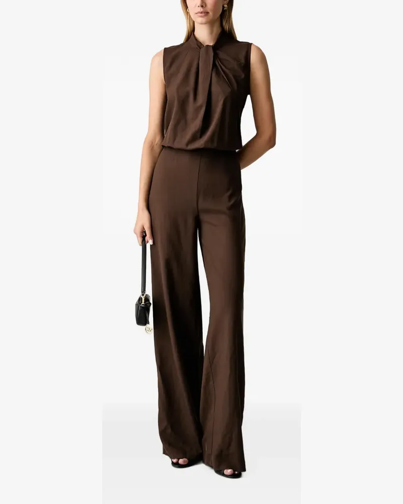 VICOLO tie-neck wide-leg jumpsuit - Braun Braun
