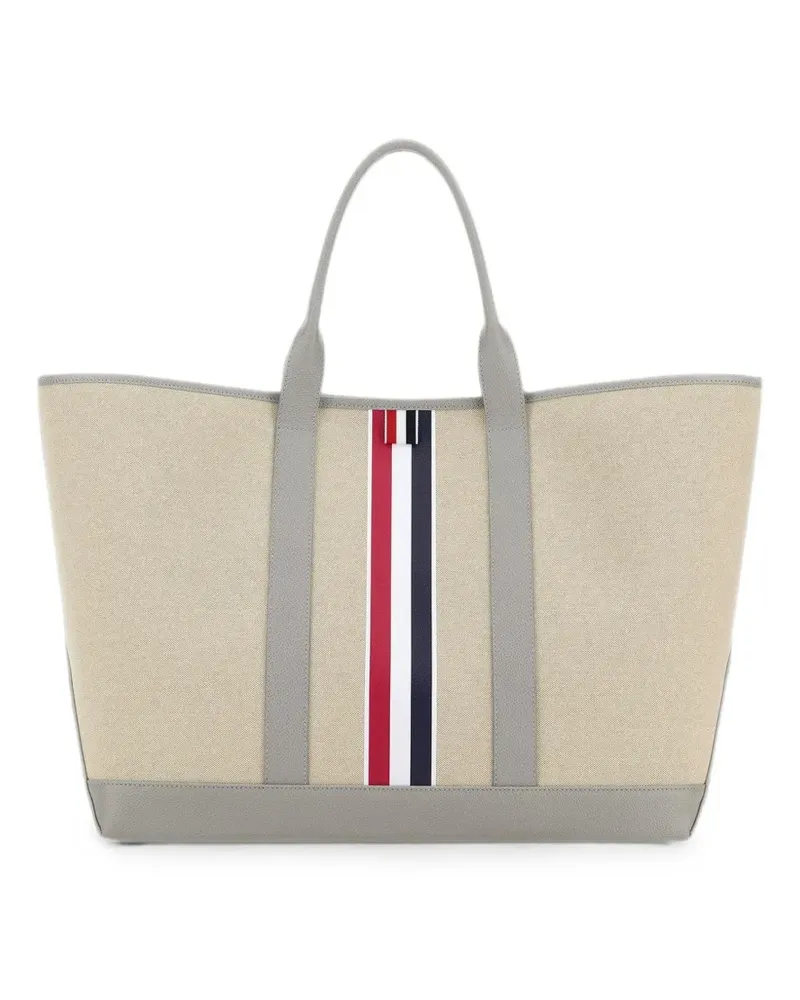 Thom Browne medium RWB stripe cotton tote bag - Nude Nude