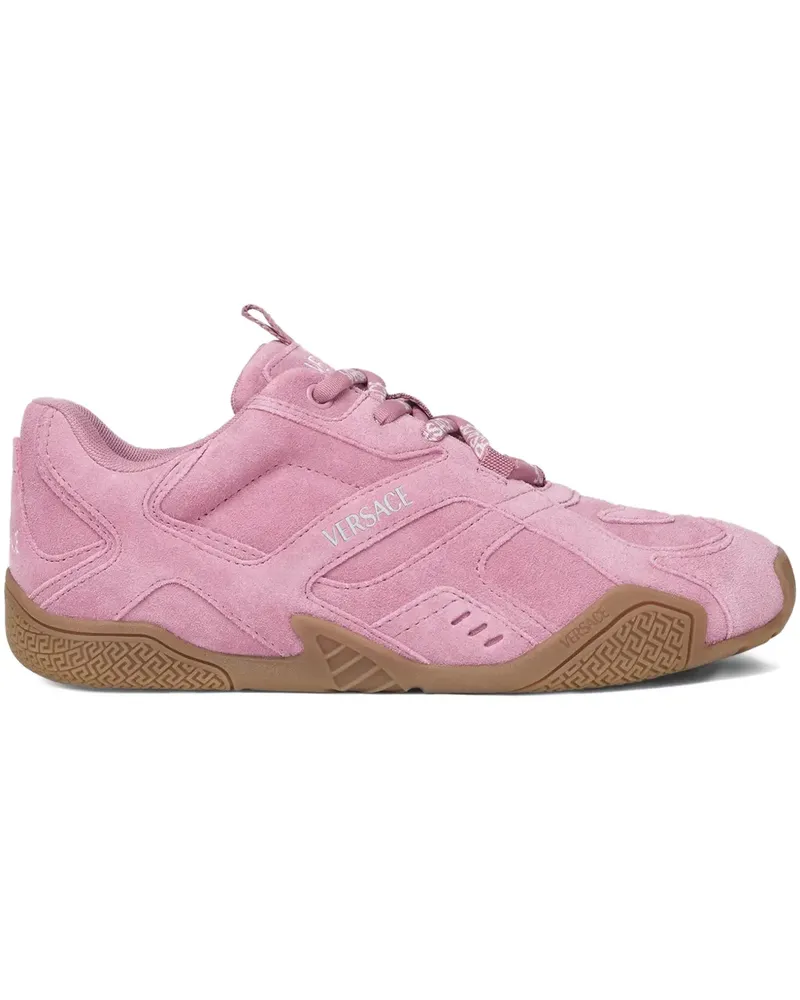 Versace Galaxia suede lace-up trainers - Rosa Rosa