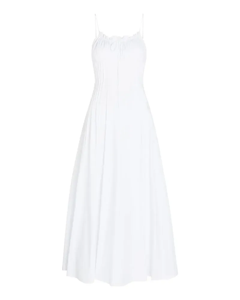 STAUD Margi ruffled pleated midi dress - Weiß Weiß