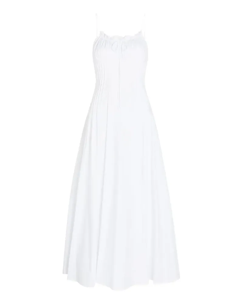 STAUD Margi ruffled pleated midi dress - Weiß Weiß