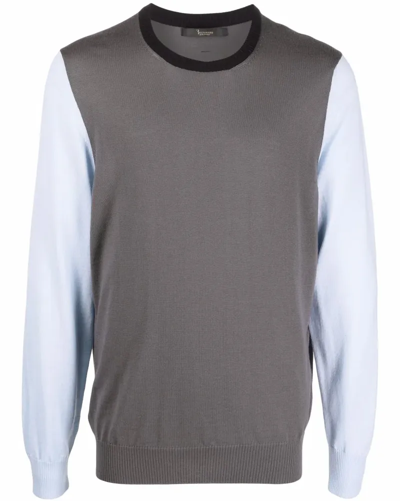 Billionaire Pullover in Colour-Block-Optik - Grau Grau