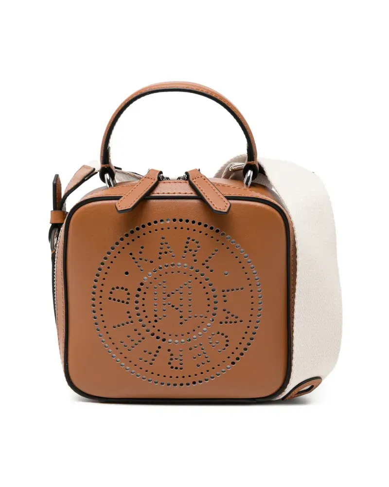 Karl Lagerfeld K/Circle perforated mini bag - Braun Braun