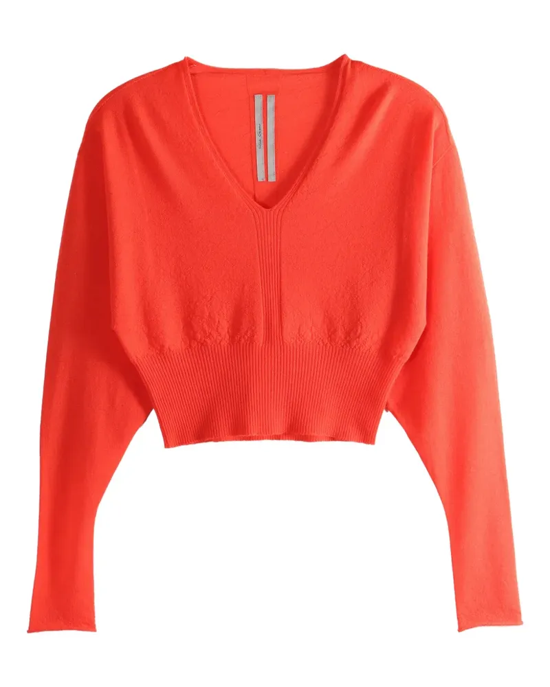 Rick Owens V-neck ribbed sweater - Orange Orange