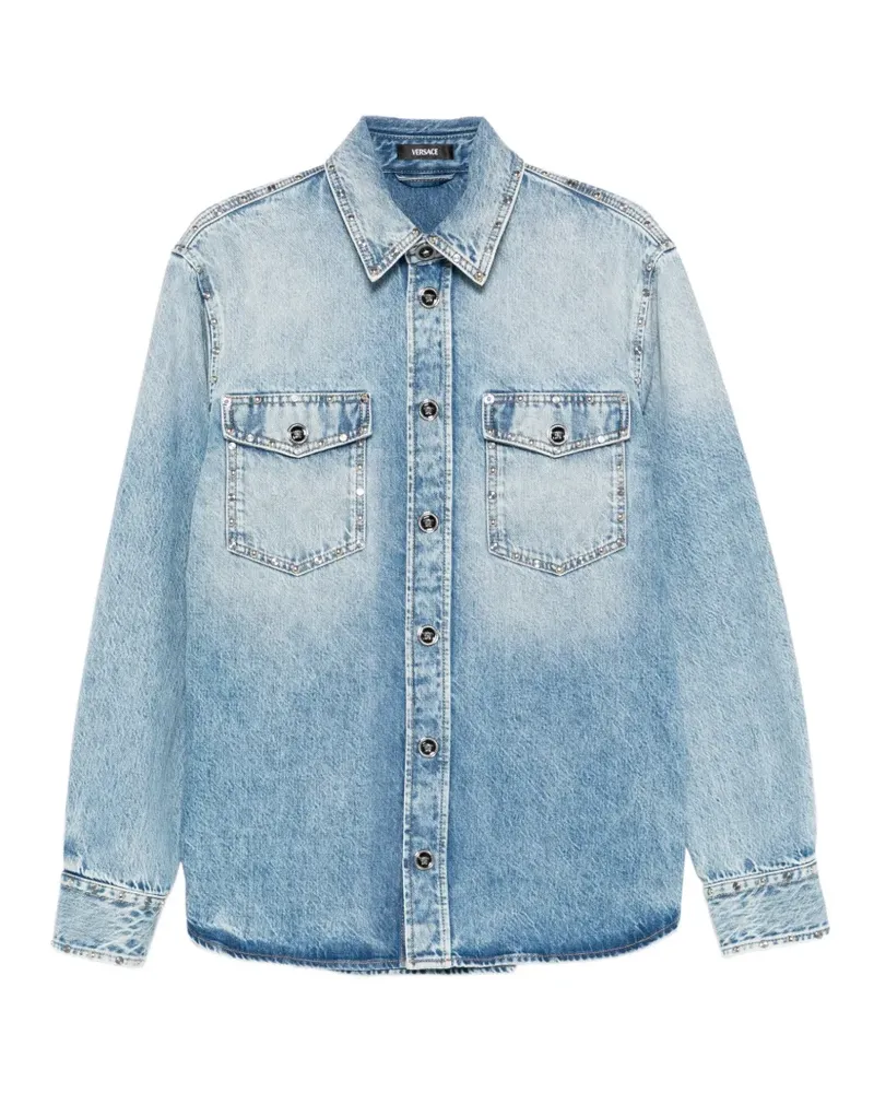 Versace studded-pocket shirt - Blau Blau
