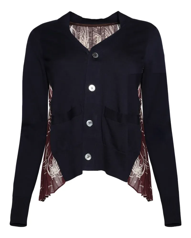 Sacai panelled cardigan - Blau Blau