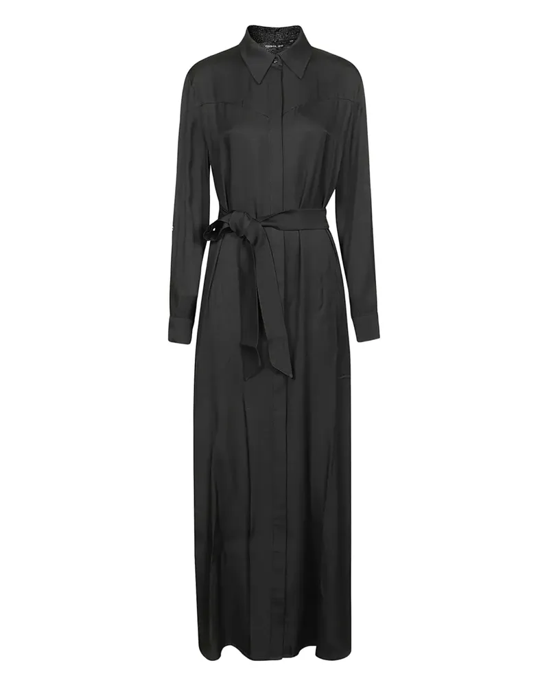 Federica Tosi Hemdkleid mit Gürtel - Schwarz Schwarz