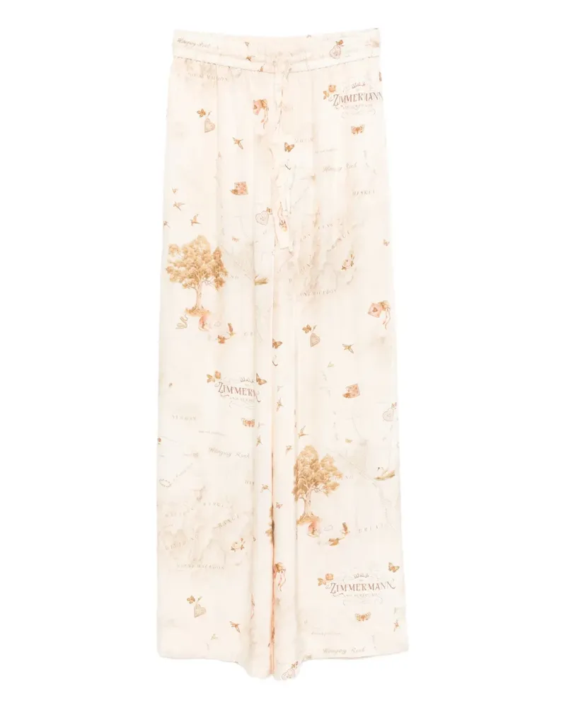 Zimmermann Straight-Leg-Hose mit Kordelzug - Nude Nude