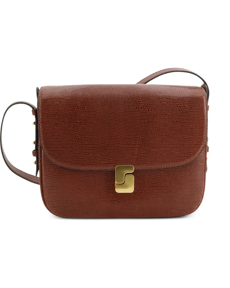 Soeur Große Bellissima Schultertasche aus Leder mit Animal-Print - Braun Braun