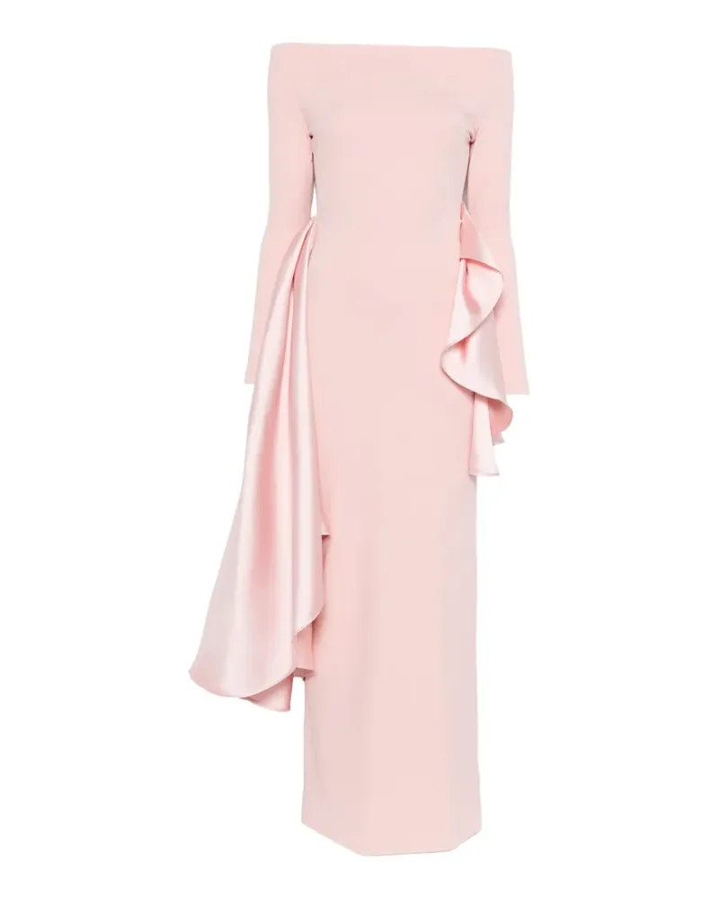 Solace London Langärmeliges Maxikleid mit Rüschen - Rosa Rosa