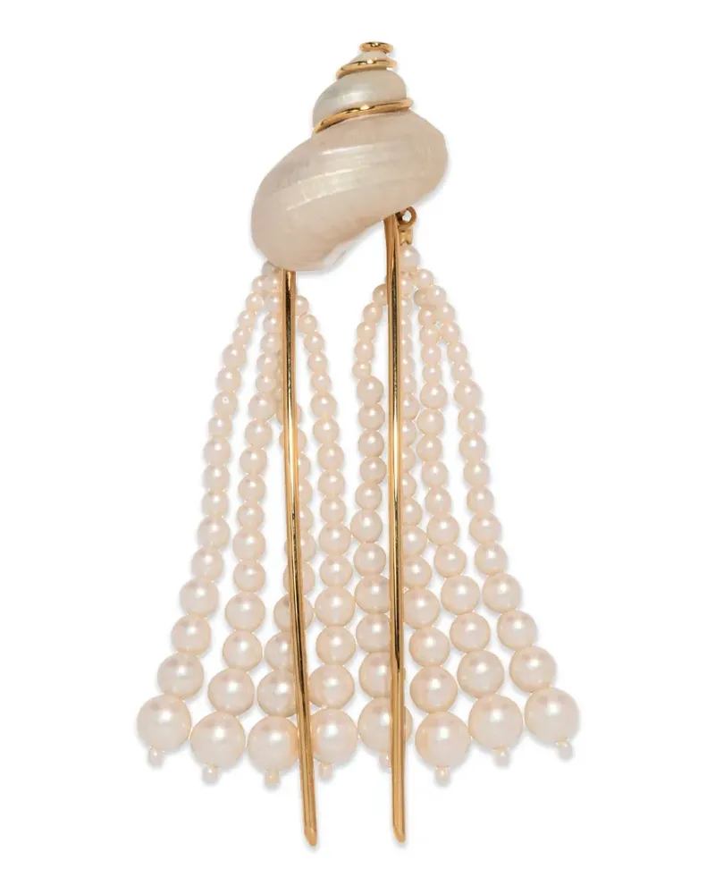 Jennifer Behr Paros shell-embellished hair pin - Gold Gold