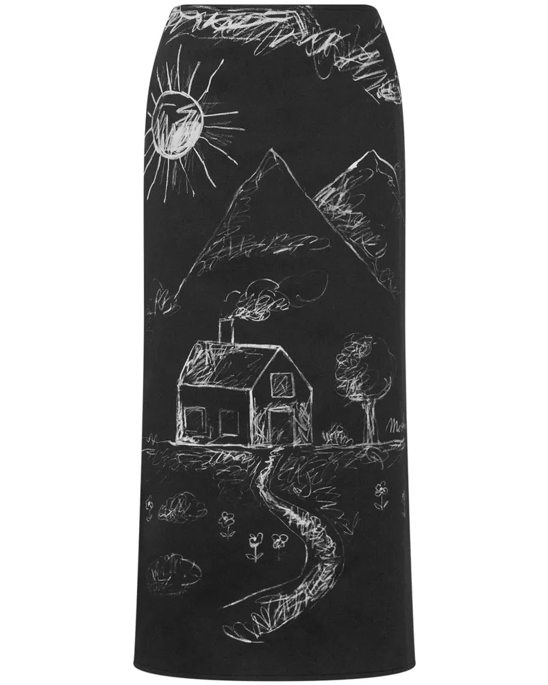 Moschino Rock mit Illustrations-Print - Schwarz Schwarz