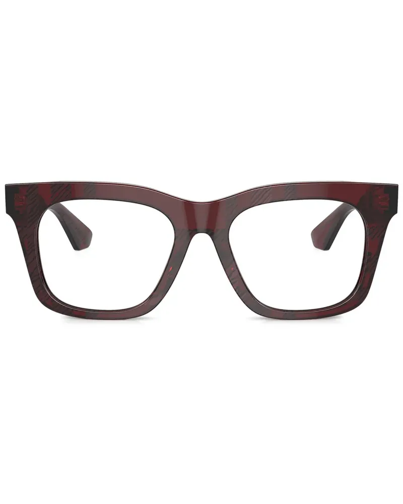 Burberry Karierte Brille - Rot Rot