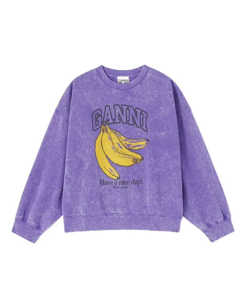 Ganni Sweatshirt mit grafischem Print - Violett Violett