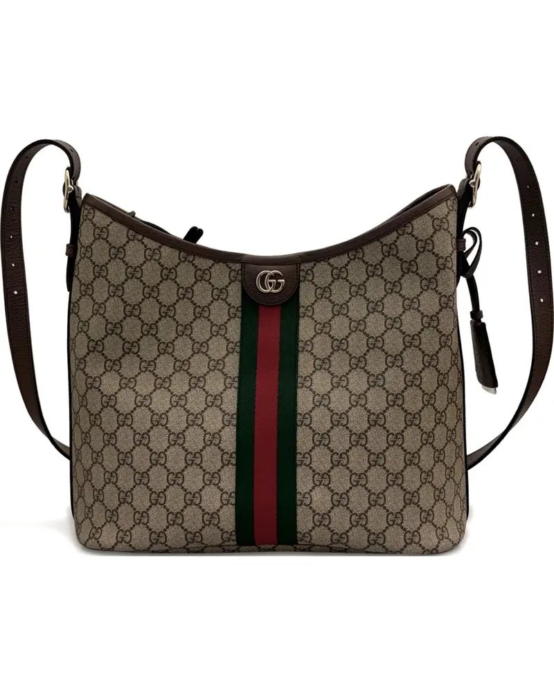 Gucci Kleine Ophidia Umhängetasche mit Webstreifen - Nude Nude