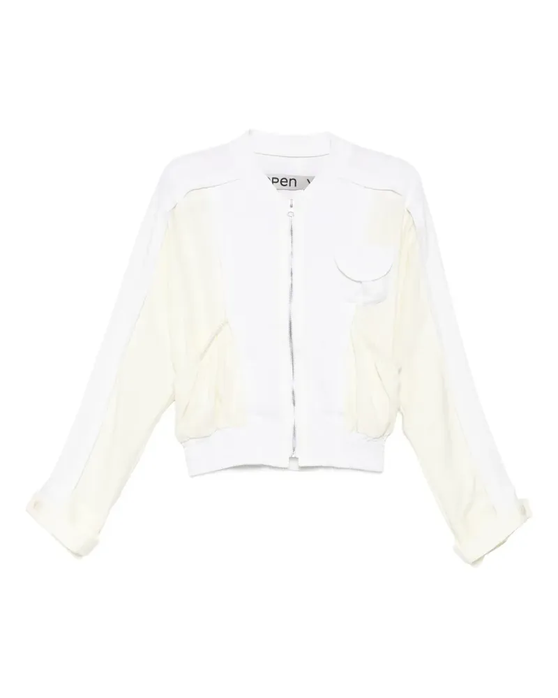 OPEN YY panelled gathered-detail jacket - Weiß Weiß